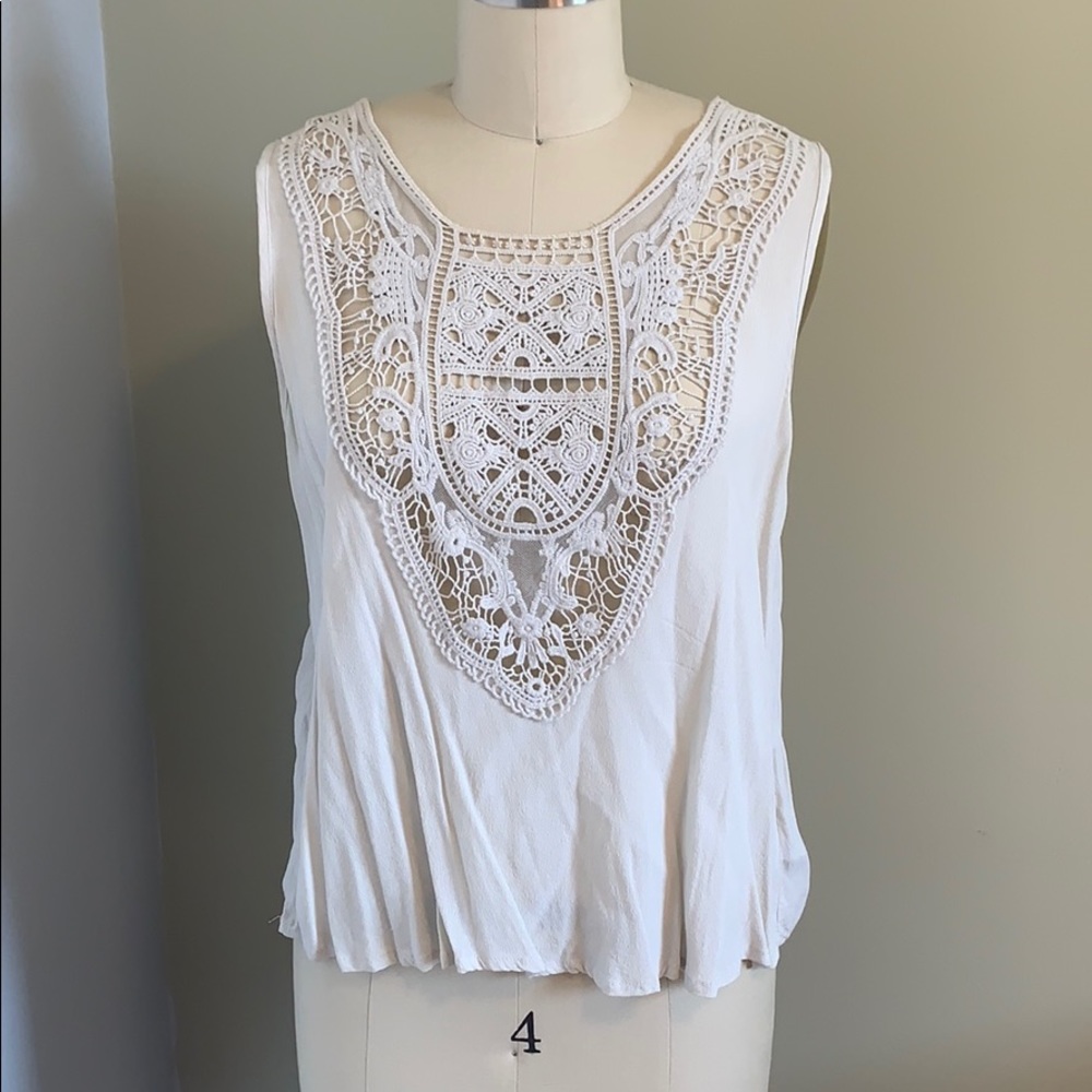 Lace front tank top